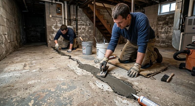 Cracked Basement Floor Repair in Riverside, CA